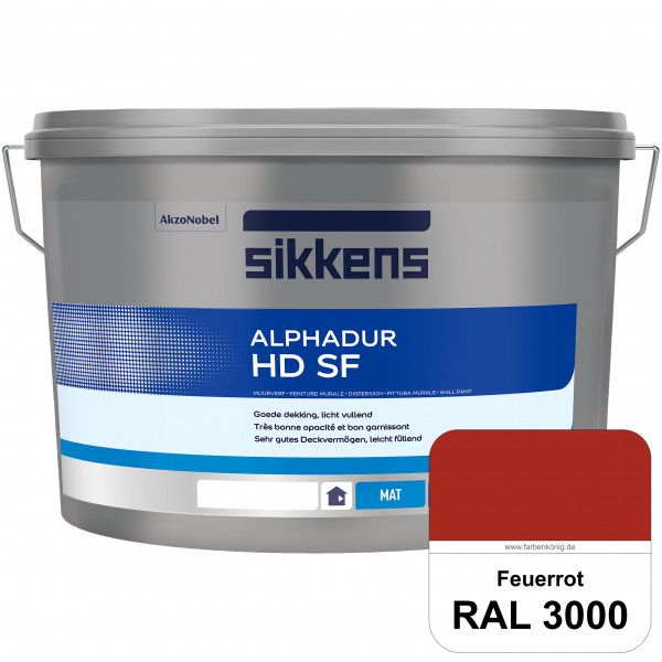 Alphadur HD SF (RAL 3000 Feuerrot) matte hochdeckende waschbeständige Innenwandfarbe