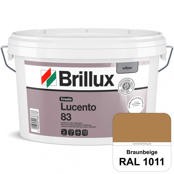 Creativ Lucento 83 (RAL 1011 Braunbeige) Strapazierfähige Deko-Effektfarbe mit metallischer Oberfläc