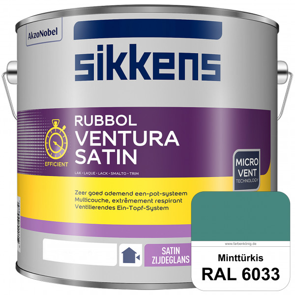 Rubbol Ventura Satin (RAL 6033 Minttürkis) Seidenglanzlack (lösemittelhaltig) Fenster & Türen außen