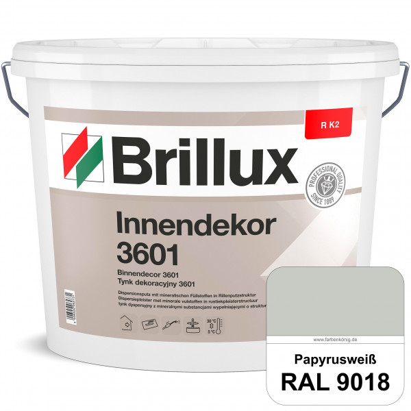 Innendekor ELF R K2 3601 (RAL 9018 Papyrusweiß) Rillenputz zur Erzielung dekorativer und strapazierf