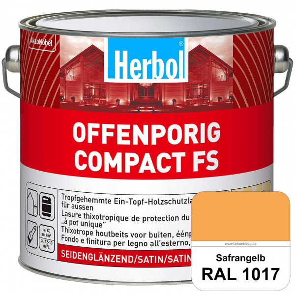 Offenporig Compact FS (RAL 1017 Safrangelb) Rationelle & thixotrope Ein-Topf-Holzlasur (außen)