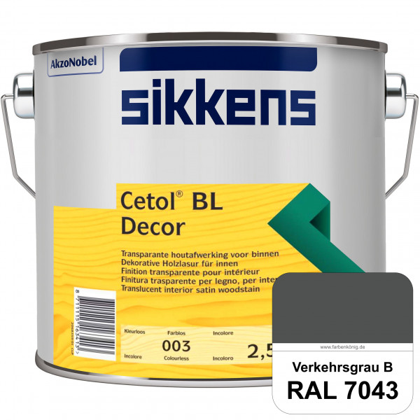Cetol BL Decor (RAL 7043 Verkehrsgrau B) wasserbasierte & seidenglänzende Dünnschichtlasur für innen