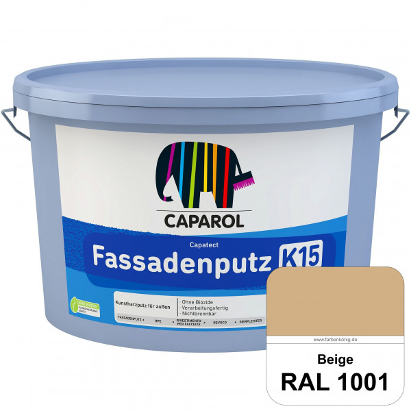 Capatect Fassadenputz K15 (RAL 1001 Beige) Dispersionsgebundener Strukturputz nach DIN EN 15824