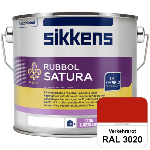 Rubbol Satura (RAL 3020 Verkehrsrot) seidenglänzender Lack (lösemittelhaltig) innen & außen