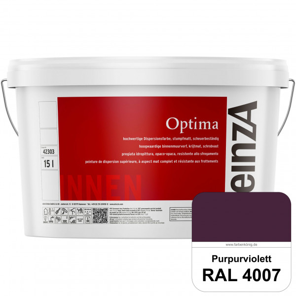 einzA Optima (RAL 4007 Purpurviolett) Stumpfmatte Dispersionsfarbe für hochwertige Anstriche