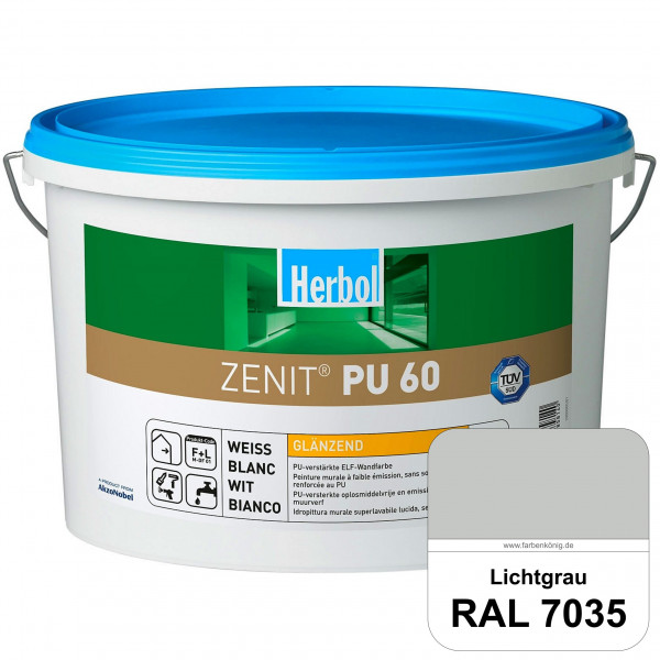 Zenit PU 60 (RAL 7035 Lichtgrau) glänzende und strapazierfähige PU-Wandfarbe