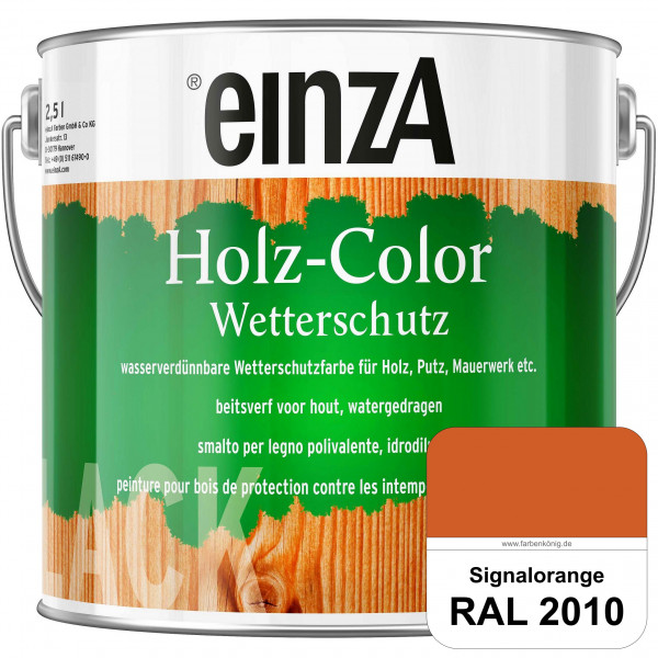einzA Holz-Color (RAL 2010 Signalorange) Wetterschutzfarbe für außen