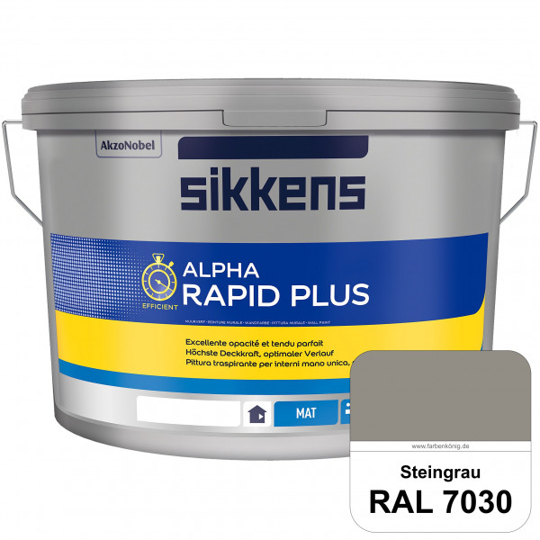 Alpha Rapid Plus (RAL 7030 Steingrau) Hochwertige & stumpfmatte Wandfarbe für mittlere Belastungen