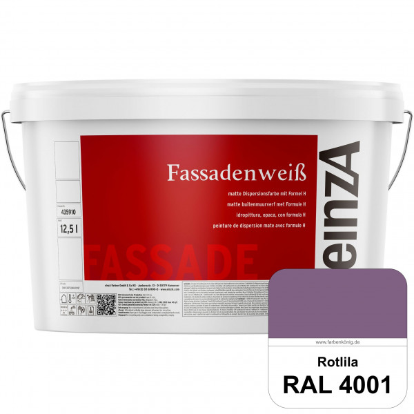 einzA Fassadenweiß (RAL 4001 Rotlila) Sil-Fassadenfarbe gegen Schmutz & Vergrünung