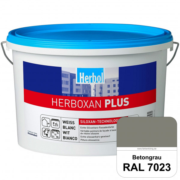 Herboxan Plus (RAL 7023 Betongrau) Siliconharz-Fassadenfarbe für längere saubere Fassaden
