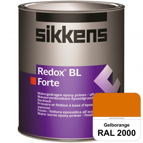 Redox BL Forte (RAL 2000 Gelborange) seidenmatte & wasserbasierte 2-K-Epoxidharzlack (innen)