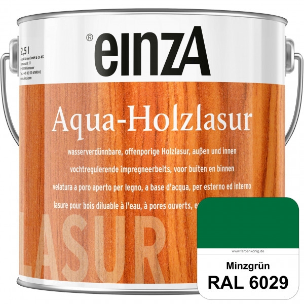 einzA Aqua-Holzlasur (RAL 6029 Minzgrün) wasserverdünnbare offenporige Holzlasur für Holzbauteile
