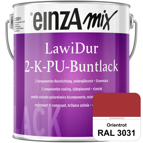 einzA LawiDur 2-K-PU-Buntlack - Seidenglanz (RAL 3031 Orientrot)