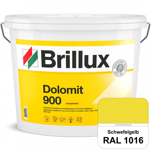 Dolomit 900 (RAL 1016 Schwefelgelb) stumpfmatte Innen-Dispersionsfarbe mit gutem Deckvermögen