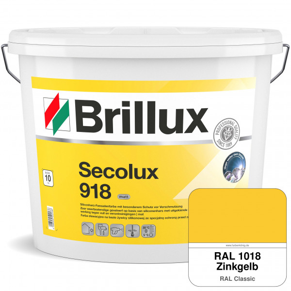 Secolux 918 TSR-Formel (RAL 1018 Zinkgelb) für den Einsatz auf WDVS - ehemals Silicon-Fassadenfarbe