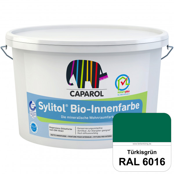 Sylitol® Bio-Innenfarbe (RAL 6016 Türkisgrün) Innenfarbe auf Silikatbasis  für Allergiker