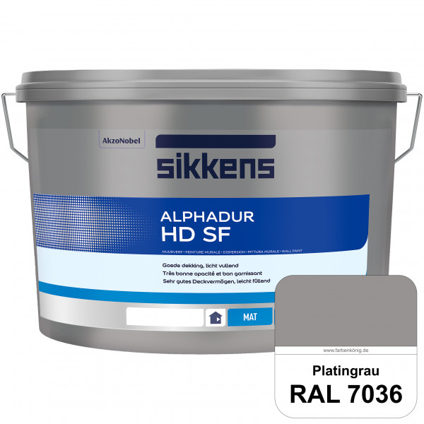 Alphadur HD SF (RAL 7036 Platingrau) matte hochdeckende waschbeständige Innenwandfarbe