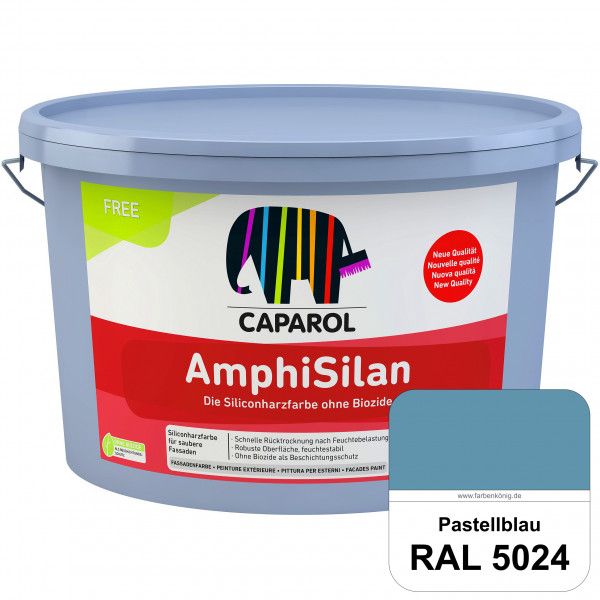 AmphiSilan FREE (RAL 5024 Pastellblau) Mineralmatte Fassadenfarbe in spezieller Siliconharz-Bindemit