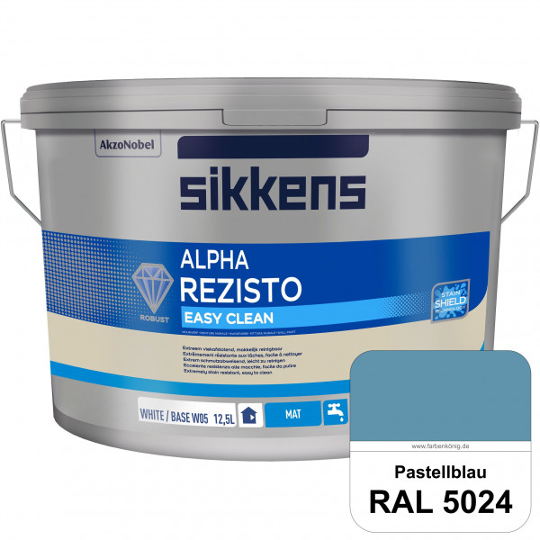 Alpha Rezisto Easy Clean (RAL 5024 Pastellblau) Extrem widerstandsfähige & matte Innenfarbe