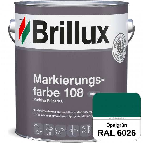 Markierungsfarbe 108 (RAL 6026 Opalgrün) Markierungsfarbe für Asphalt, Betonböden, Zementestrichen