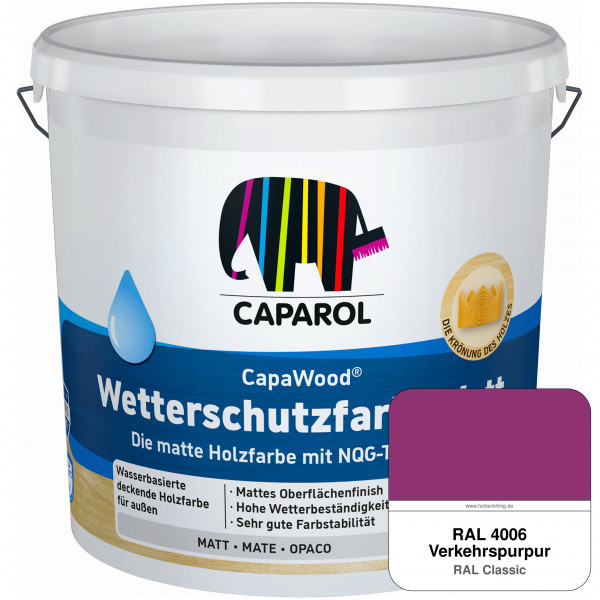 CapaWood® Wetterschutzfarbe Matt (RAL 4006 Verkehrspurpur) - ersetzt Capadur Wetterschutzfarbe Matt