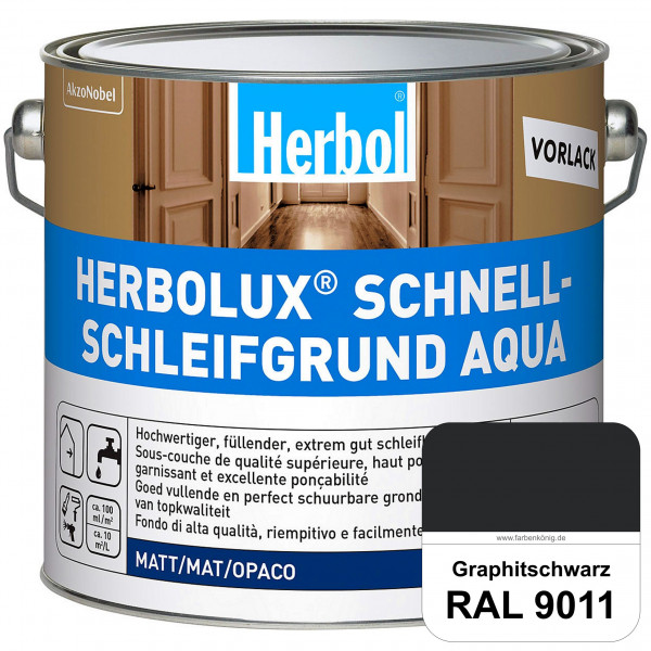 Schnellschleifgrund Aqua (RAL 9011 Graphitschwarz) wasserverdünnbarer Vorlack mit hervorragender Sch