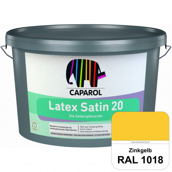Latex Satin 20 (RAL 1018 Zinkgelb) strapazierfähige seidenglänzende Latexfarbe (Innen)