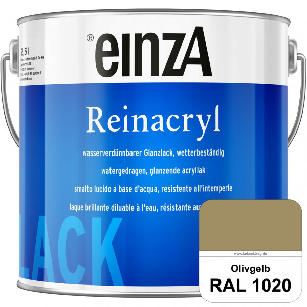 einzA Reinacryl (RAL 1020 Olivgelb) wetterbeständige glänzende Acryl-PU-Lackfarbe