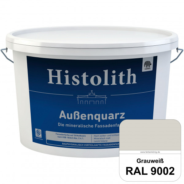 Histolith Außenquarz (RAL 9002 Grauweiß) die mineralische Fassadenfarbe