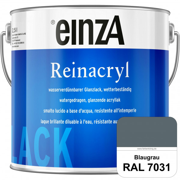 einzA Reinacryl (RAL 7031 Blaugrau) wetterbeständige glänzende Acryl-PU-Lackfarbe