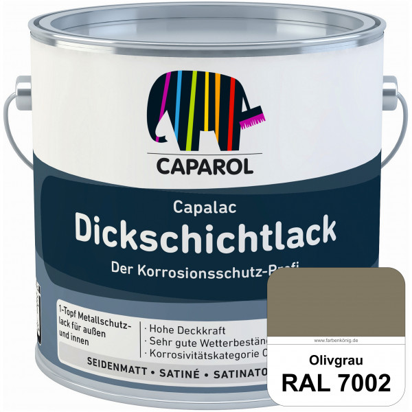 Capalac Dickschichtlack (RAL 7002 Olivgrau) 1-Topf Metallschutzlack (löselmittelhaltig) innen & auße
