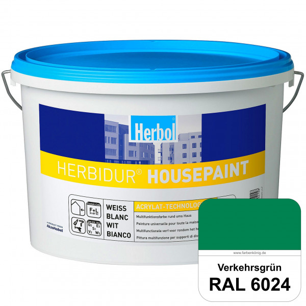 Herbidur Housepaint (RAL 6024 Verkehrsgrün) seidenmatte Reinacrylat-Fassadenfarbe