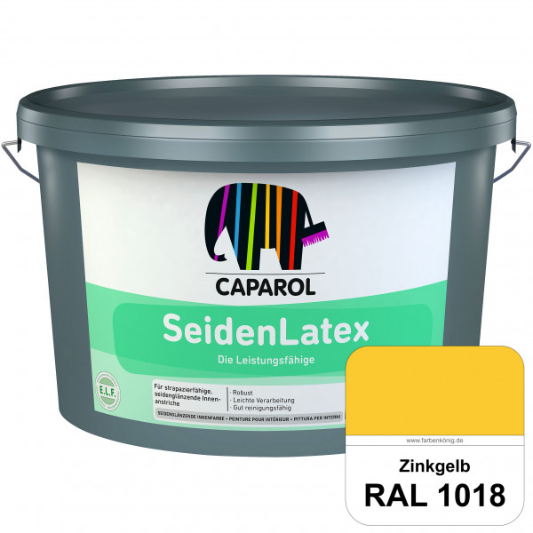 SeidenLatex ELF (RAL 1018 Zinkgelb) strapazierfähige, scheuerbeständige und seidenmatte Latexfarbe