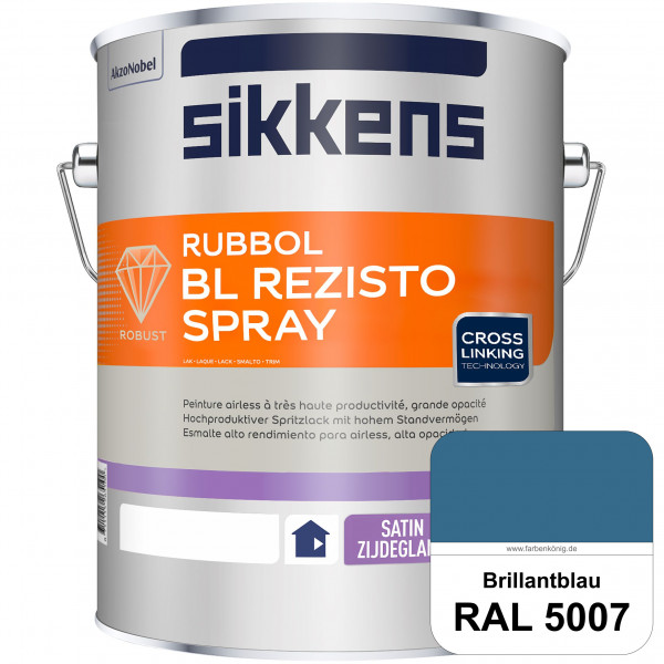 Rubbol BL Rezisto Spray (RAL 5007 Brillantblau) Hochwertiger, strapazierfähiger Airlesslack für (inn
