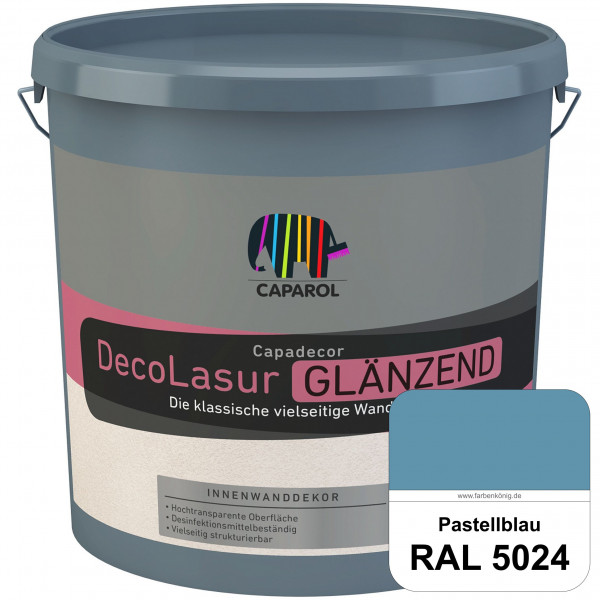 Capadecor DecoLasur Glänzend (RAL 5024 Pastellblau) Glänzende Lasurfarbe auf Dispersionsbasis (innen