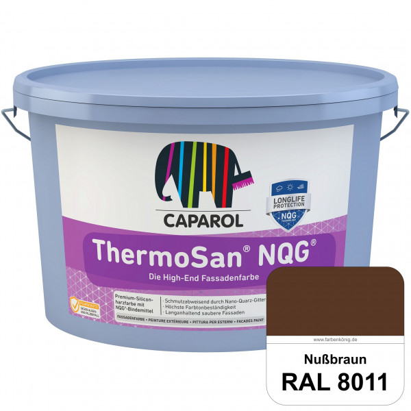 ThermoSan NQG (RAL 8011 Nussbraun) schmutzabweisende Siliconharz Fassadenfarbe mit Algen- und Pilzsc