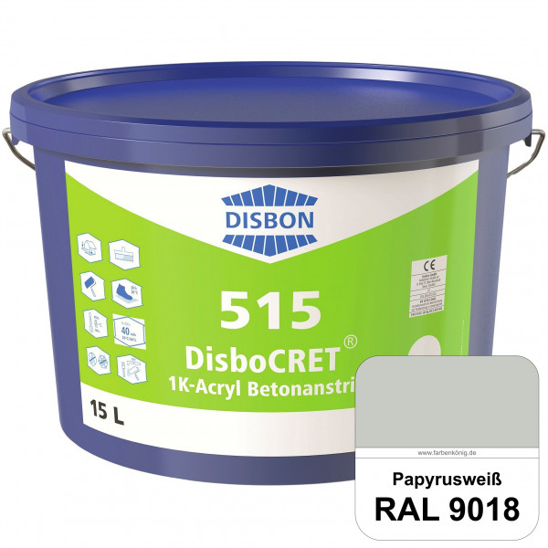 DisboCRET 515 1K-Acryl-Betonanstrich (RAL 9018 Papyrusweiß) Hochwertige & rissüberdeckende Schutzbes