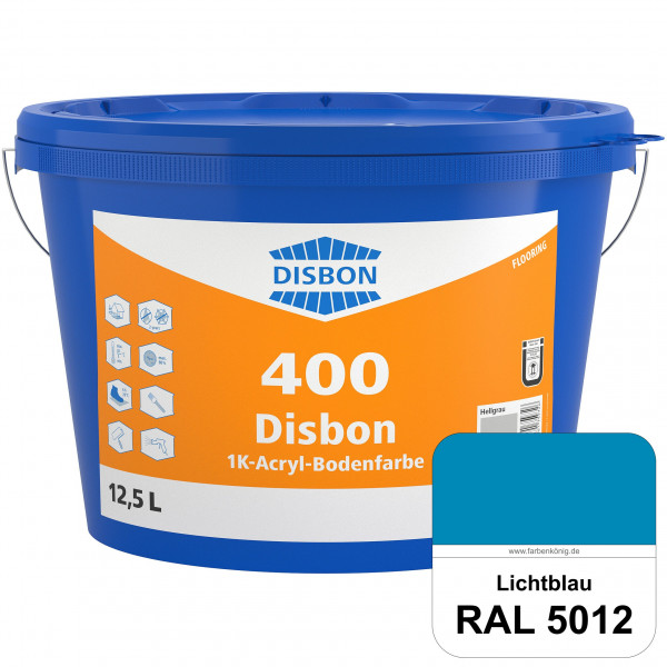 Disbon 400 1K-Acryl-Bodenfarbe (RAL 5012 Lichtblau) Dispersionsbeschichtung für mineralische Bodenfl