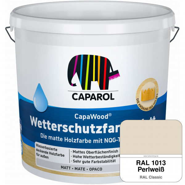 CapaWood® Wetterschutzfarbe Matt (RAL 1013 Perlweiß) - ersetzt Capadur Wetterschutzfarbe Matt