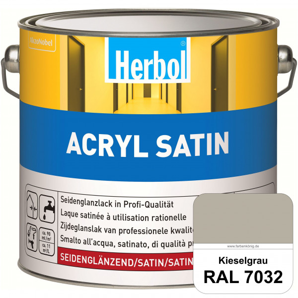 Acryl Satin (RAL 7032 Kieselgrau) wasserverdünnbarer seidenglänzender Lack (Innen & Außen)