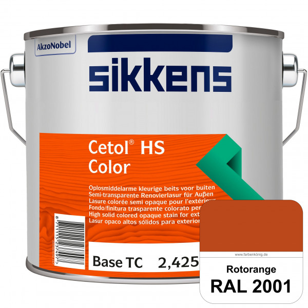 Cetol HS Color (RAL 2001 Rotorange) Dekorative semi-transparente Lasur (lösemittelhaltig) für außen.
