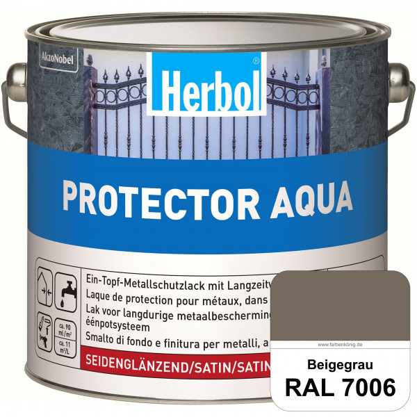 Protector Aqua (RAL 7006 Beigegrau) Lack für Eisen, Stahl und NE-Metalle (Innen&Außen)