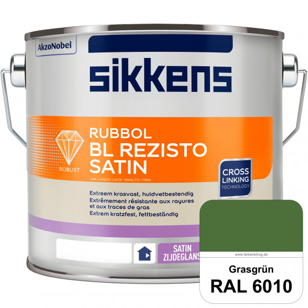 Rubbol BL Rezisto Satin (RAL 6010 Grasgrün) seidenglänzender und strapazierfähiger Lack (wasserbasie
