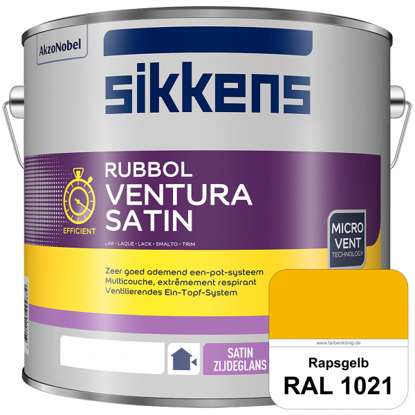 Rubbol Ventura Satin (RAL 1021 Rapsgelb) Seidenglanzlack (lösemittelhaltig) Fenster & Türen außen