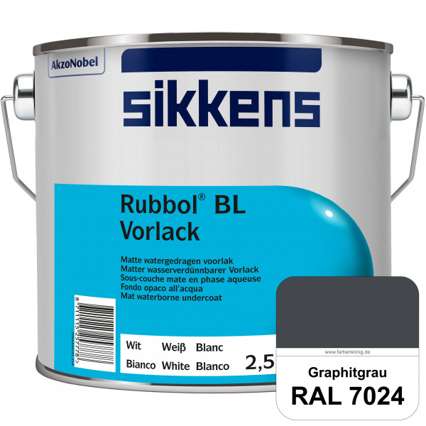 Rubbol BL Vorlack (RAL 7024 Graphitgrau) Wasserbasierter, matter & umweltschonender Vorlack (innen)