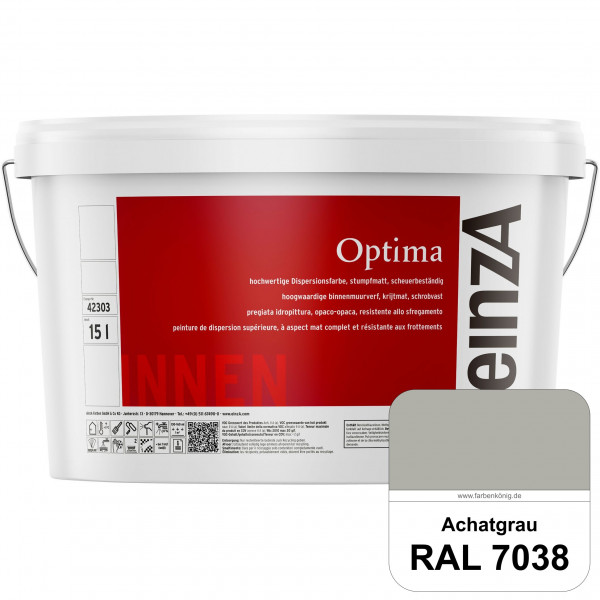 einzA Optima (RAL 7038 Achatgrau) Stumpfmatte Dispersionsfarbe für hochwertige Anstriche