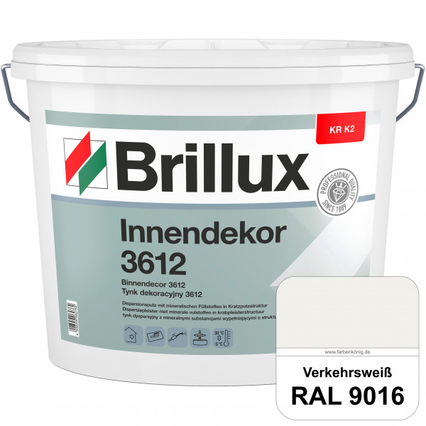 Innendekor ELF KR-K2 3612 (RAL 9016 Verkehrsweiß) Kratzputz nach zur Erzielung dekorativer und strap