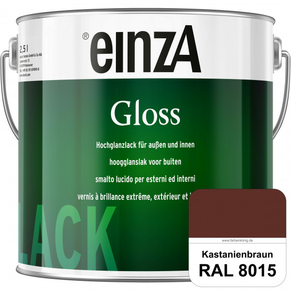 einzA Gloss (RAL 8015 Kastanienbraun) Hochwertiger Alkydharzlack in Premium-Qualität, hochglänzend.