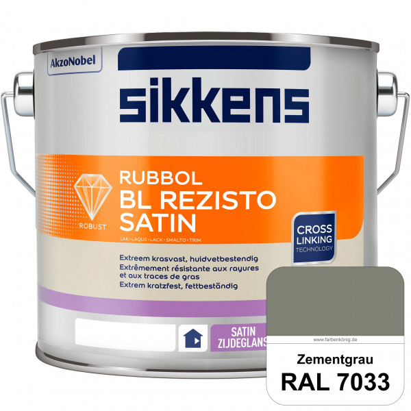 Rubbol BL Rezisto Satin (RAL 7033 Zementgrau) seidenglänzender und strapazierfähiger Lack (wasserbas