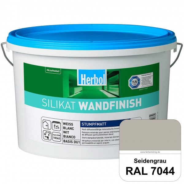 Silikat WandFinish (RAL 7044 Seidengrau) mineralische Wandfarbe für ein gesundes Wohnklima